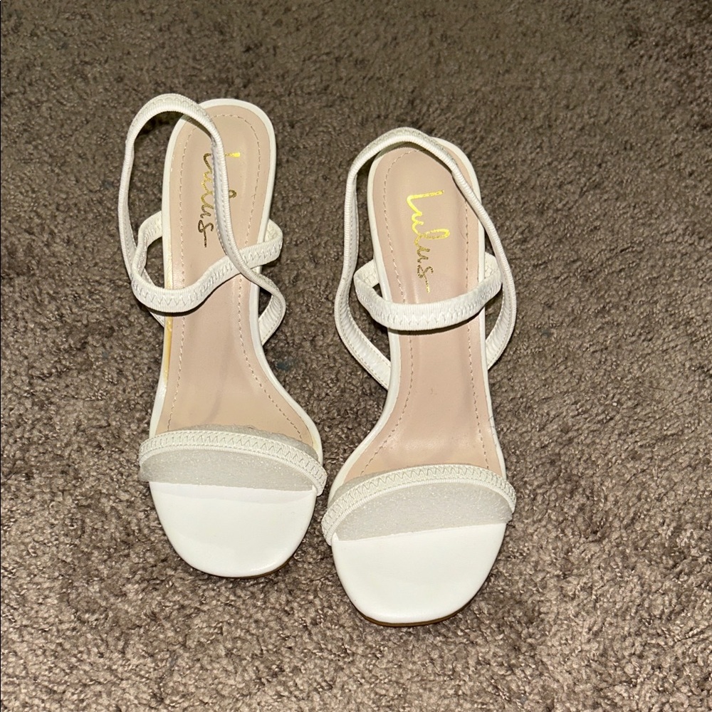 Lulu's White Strappy Block Heel Sandals